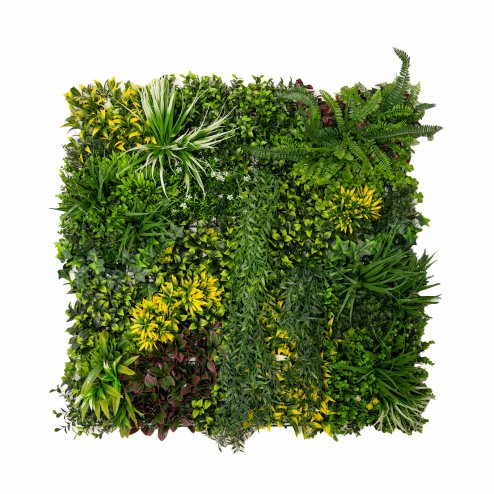 3Pcs Artificial Plant Wall Panel 100 x 100cm Cassia Living Foliage Green Tiles Indoor Outdoor Weather & UV Resistant Grass Fence Hedge Privacy Backdrop Garden Home Decor Snap & Lock Fixings Included