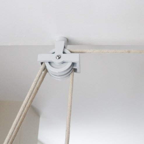 Clothes Airer Ceiling Pulley Maid Traditional Mounted Clothing Dryer 6 Lath Laundry Drying Rack Rail 2.4m White