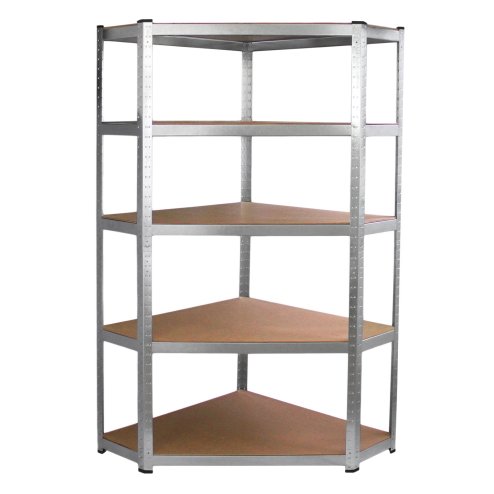 Garage Racking Bundle 4 x 90cm Heavy Duty Racks & 1 x Corner Unit / Galvanised Steel Storage Shelving Warehouse Shed Heavy Duty Rack