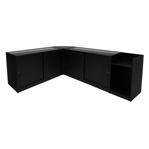 Europa LED Shop Counter Set B1500, C1500, TB60 & LM60 - Black