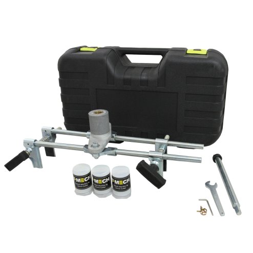 T-Mech Mortice Jig Door Lock Fitting Set Wood Chisel Drill Morticer Kit / 6 Carbide Wood Cutters, 19mm, 22mm, 25mm