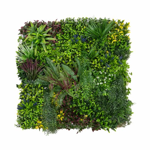 3Pcs Artificial Plant Wall Panel 100 x 100cm Cassia Living Foliage Green Tiles Indoor Outdoor Weather & UV Resistant Grass Fence Hedge Privacy Backdrop Garden Home Decor Snap & Lock Fixings Included