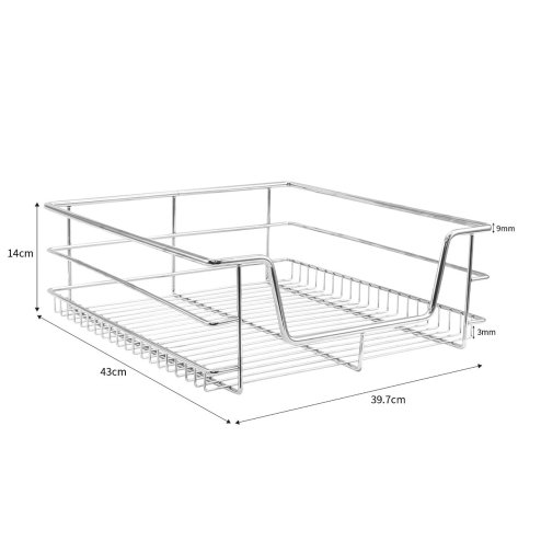 KuKoo 6 x Kitchen Pull Out Soft Close Baskets, 500mm Wide Cabinet, Slide Out Wire Storage Drawers