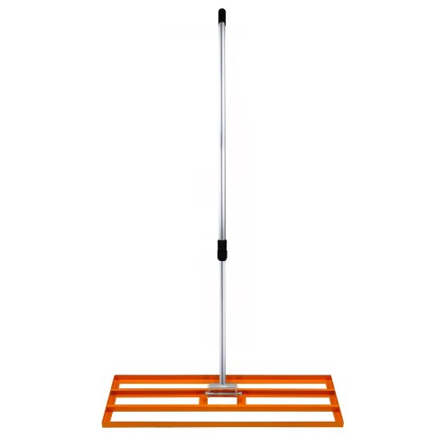 Lawn Leveller & Aerator Manual Grass Roller 3.8cm Spikes 100cm x 32cm Orange Levelling Rake Lute Removable Dual Purpose Extendable Handle 1.15 - 1.9m Easy Grip Heavy Duty Steel Aluminium Garden Tool