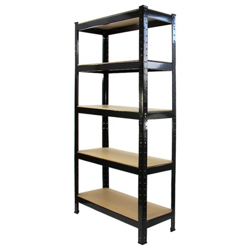 Monster Racking Storage Shelving 75cm Heavy Duty Garage 5 Tier Black Steel Shelf Unit 75cm x 30cm x 150cm
