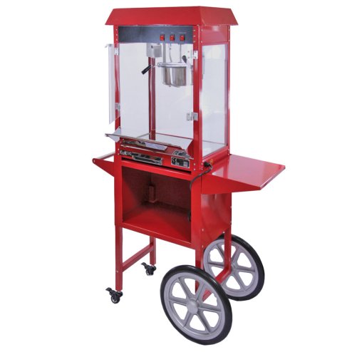 Popcorn Maker Machine / 8 Ounce Large Kukoo Pop Corn Machine With Matching Cart
