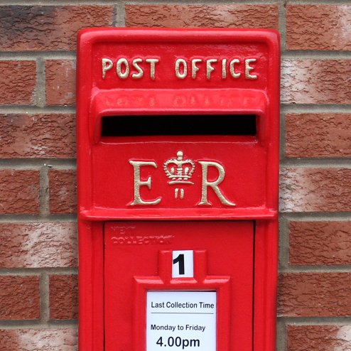 Royal Mail Post Box ER Cast Iron Wall Mounted Wedding Authentic Pillar Replica Lockable Post Office Letter Box Red