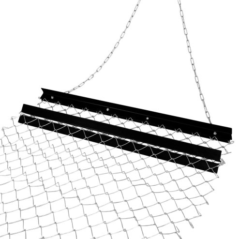 Drag Harrow 4ft Wide x 5ft Long 2.4m / 8ft Chain Snap Hooks ATV UTV Tractor Lawn Rake Levelling Drag Mat Q235 Steel 3mm Thick Adjustable Front Tray Garden Gravel Agriculture Farming Field Landscaping