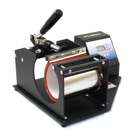 PixMax Mug Heat Press Machine with 5oz, 7oz, 11oz, 12oz & 17oz Elements, Black