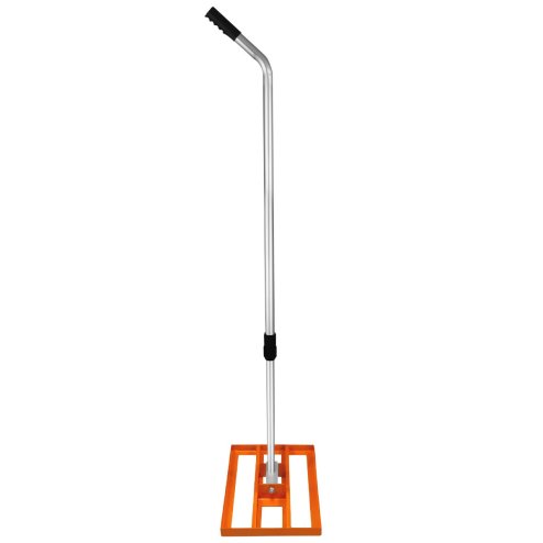 Lawn Leveller 50cm x 32cm Levelling Rake Lute Heavy Duty Lightweight Galvanised Steel Aluminium Orange 1.2 - 1.9m Extendable Handle Easy Grip Landscaping Garden Tool Grass Soil Artificial Turf Compost