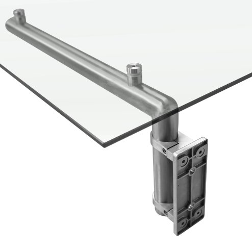 MonsterShop 1800 x 800mm Glass Canopy, 4 Stainless Steel Brackets, Front/Back Door Porch Shelter
