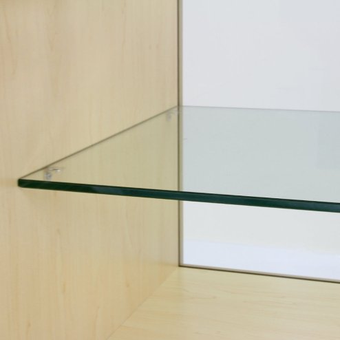 MonsterShop C1200 Shop Counter Glass Retail Showcase Display Cabinet, Maple, 120cm x 90cm x 60cm