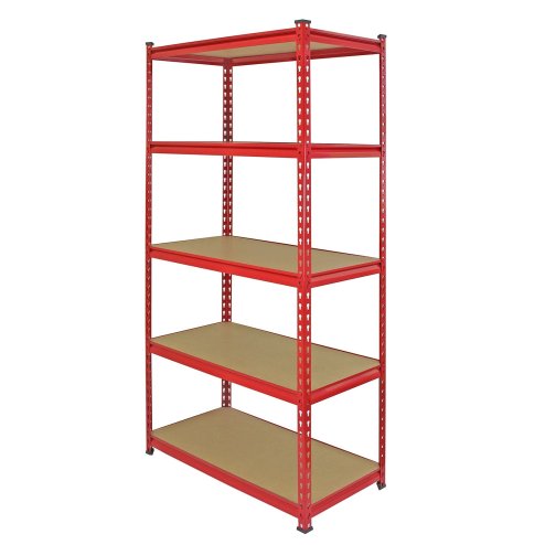 Pack of 3 Garage Shelving Unit - 5 Tier Heavy Duty Rack for Storage Steel Utility Shelves | Metal & MDF Boltless Racking Assembly System Capacity 5400KG + FREE Rubber Mallet