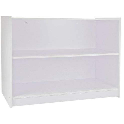 Retail Shop Counter Till Block Product Showcase Display Storage Cabinet Shelves White - A1200