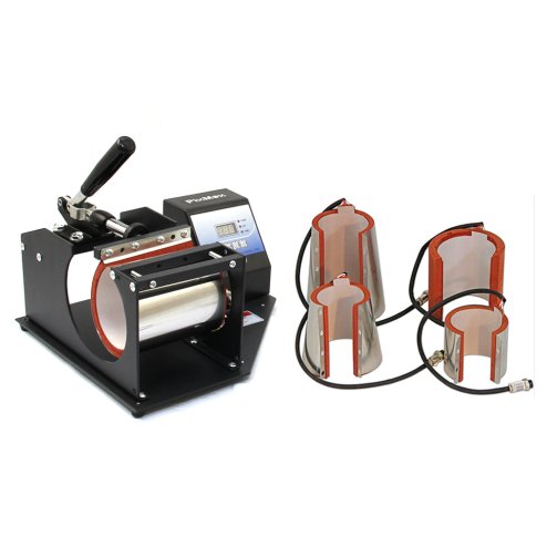 PixMax Mug Heat Press Machine with 5oz, 7oz, 11oz, 12oz & 17oz Elements, Black