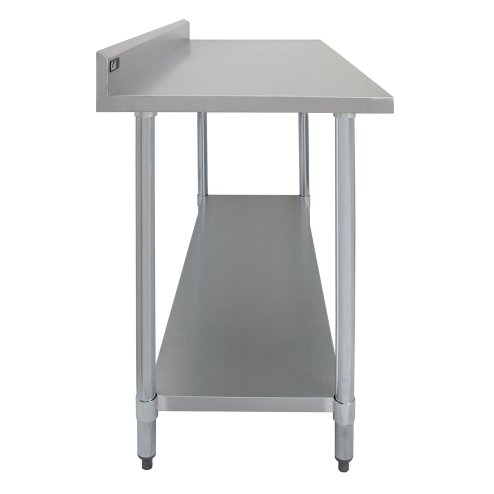 Prep Table With Single Over-Shelf Commercial Heavy Duty Work Bench Kitchen Prep-table Stainless Steel Commercial Home Preparation Worktop Work-table 6ft