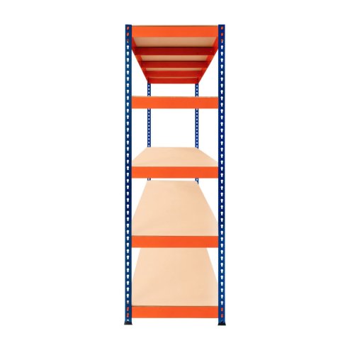 Garage Racking S-Rax Shelving Unit 5 Shelf 180cm x 180cm x 60cm Rack Heavy Duty Steel 300kg Capacity Per Shelf Adjustable Layout Boltless Assembly Rubber Feet 3 Reinforced Support Bars Warehouse