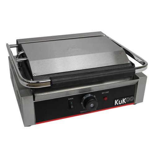 KuKoo Grooved Panini Press Ribbed Contact Grill Toaster Sandwich Maker Commercial Catering Machine
