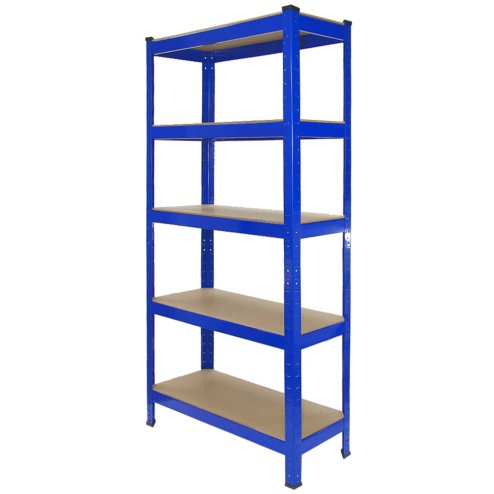 2 x 90cm T-Rax Heavy Duty Racking Metal Storage Shelving Units & Garage Workbench Blue