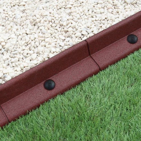 Flexible Lawn Edging Garden Border Grass Pathways Path Edge Vegetable Plot Flowerbed Raised Borders Rubber Artificial Grass Terracotta | Pack of 28 x 1.2m