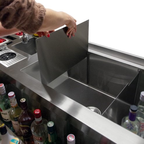Double Cocktail Bar Station 360°C Swivel Mixer Tap Stainless Steel Insulated Ice Well Professional Glass Rinser Workstation Sink Double Speed Rail FREE Boston Cocktail Shaker + 8 x Gastro Pots