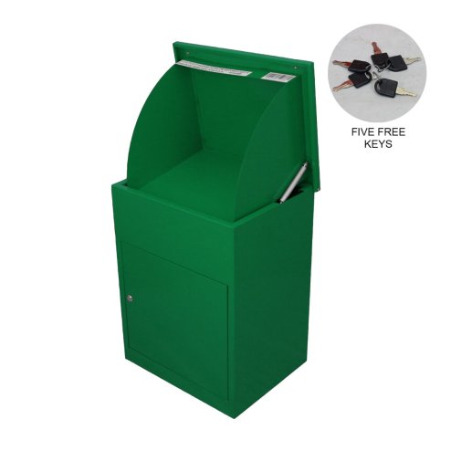 Parcel Post Box Lockable Wall Mounted Secure Large Outdoor Letter Smart Mail Drop Box Weatherproof Galvanised Steel | 5 Keys | 580 x 460 x 360mm - Green