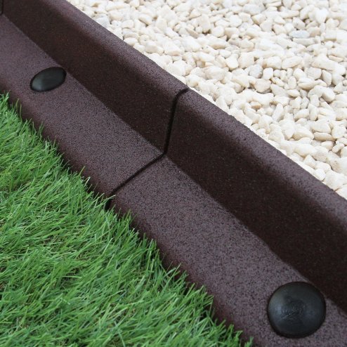 Flexible Lawn Edging Garden Border Grass Pathways Path Edge Vegetable Plot Flowerbed Raised Borders Rubber Artificial Grass Brown | Pack of 40 x 1.2m