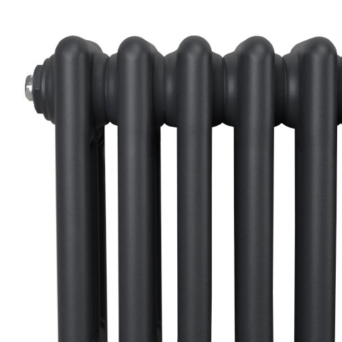 Traditional 3 Column Radiator 1800mm x 202mm Modern Central Heating Heater Matt Anthracite Grey Carbon Steel Vertical Wall Mounted Kitchen Living Room Bathroom Cleaning Brush Fixing Kit & Brackets