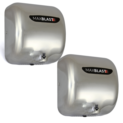 2 x Automatic Hand Dryers / MAXBLAST Electric Commercial Powerful Heavy Duty Fast Toilet Bathroom Wall Mounted Warm Air Dryer Drying Machine