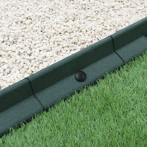 Flexible Lawn Edging Garden Border Grass Pathways Path Edge Vegetable Plot Flowerbed Raised Borders Rubber Artificial Grass Green | Pack of 4 x 1.2m