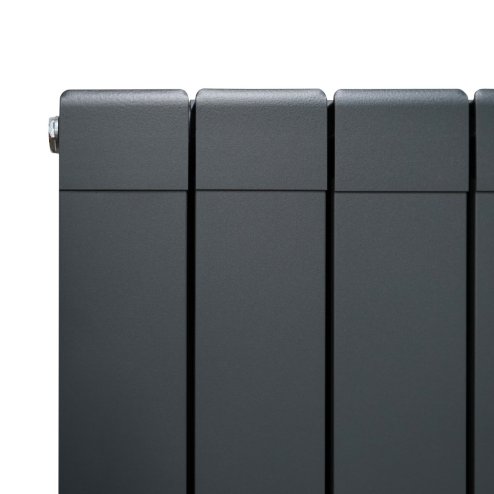 Aluminium Designer Radiator 1800mm x 475mm Vertical Double Flat Panel Column Lightweight Modern Central Heating Heater Matt Anthracite Grey Kitchen Living Room FREE Cleaning Brush Fixing Kit Brackets
