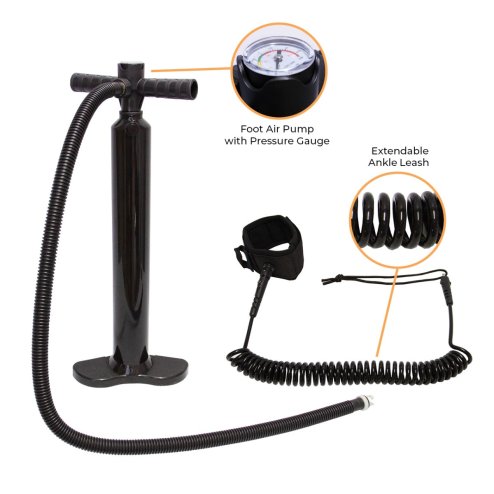 Inflatable Paddle Board Stand Up 10ft SUP Lightweight 6.75kg Water Sports Surfboard Non-Slip Deck Carry Bag Hand Pump Adjustable Paddle Elasticated Ankle Leash 3 Fins Waterproof Phone Case Repair Kit