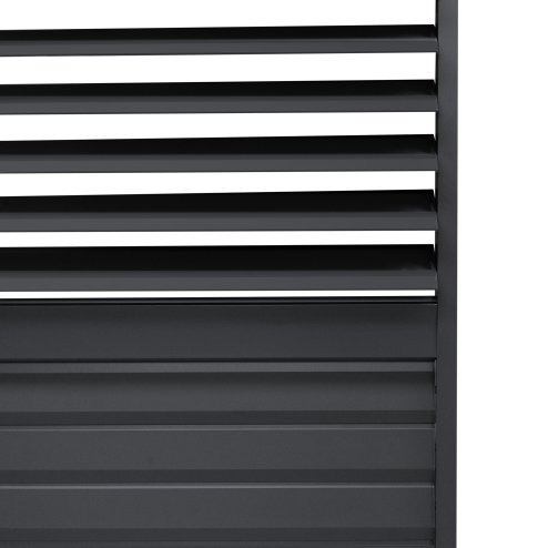 Anthracite Aluminium Pergola With LED Lights & 2 x Shutter Panels - 3m x 3m