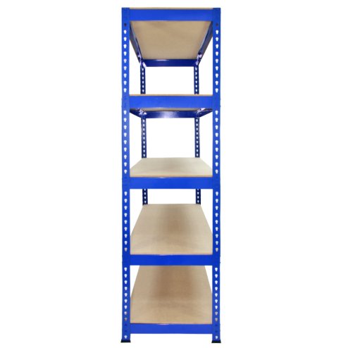 2 x Blue Racking Bay Unit 5 Tier Heavy Duty Steel Metal 150kg capacity Per Shelf Garage Shelves Storage Warehouse Shed Workshop Boltless Shelving 75cm x 150cm x 30cm Free Bay Connectors