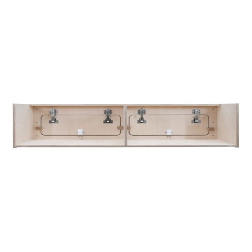 Campervan Overhead Cabinet 2 Door Top Locker Central Divider Camper Van Furniture Storage Lightweight Solid Birch Plywood Unpainted Soft Close Hinges Push Button Locks Pre Drilled Holes Fixing Kit