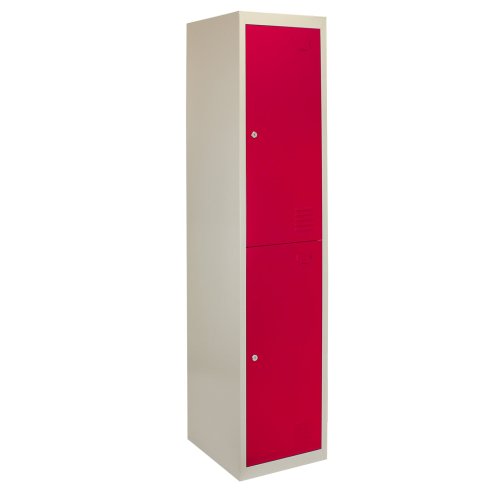 MonsterShop 3 x 2 Door Metal Storage Lockers, Red & Grey Steel Lockable Unit, Staff Gym School Changing Room