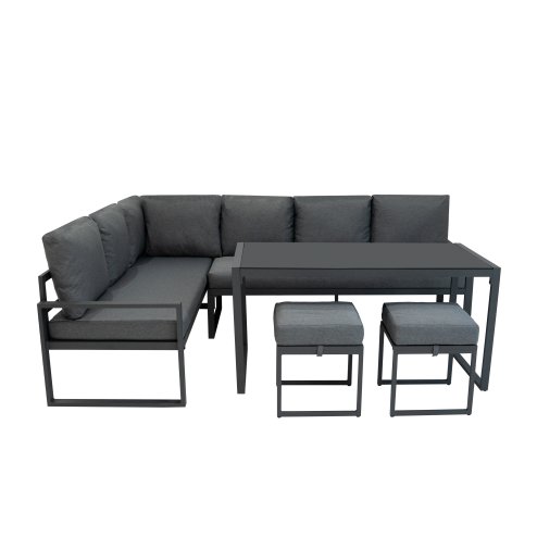 Table Top Pizza Oven & Aluminium Corner Sofa Set - Anthracite Grey