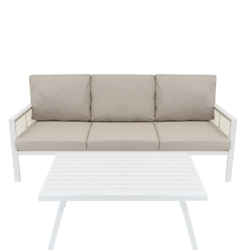 Aluminium 4 Piece Sofa Set - White