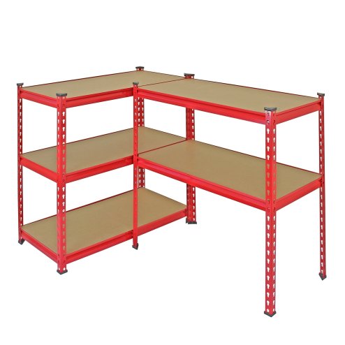 10 Monster Racking Z-Rax Industrial Shelves Garage Shelving Racks, 360kg/shelf, Red, 90 x 183 x 45