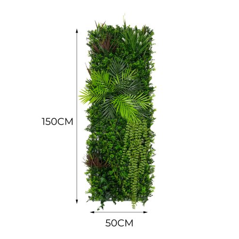 2Pcs Artificial Plant Wall Panel 50 x 150cm Alina Living Foliage Greenery Tiles Indoor Outdoor Weather & UV Resistant Grass Fence Hedge Privacy Backdrop Garden Home Decor Snap & Lock Fixings Included