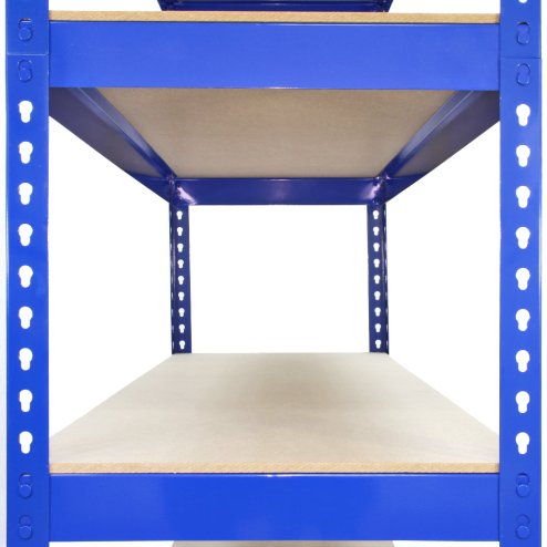 2 x Blue Racking Bay Unit 5 Tier Heavy Duty Steel Metal 150kg capacity Per Shelf Garage Shelves Storage Warehouse Shed Workshop Boltless Shelving 75cm x 150cm x 30cm Free Bay Connectors
