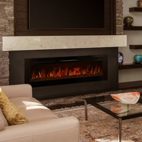 Electric Wall Mounted Inset LED Black Fireplace Free Standing 60