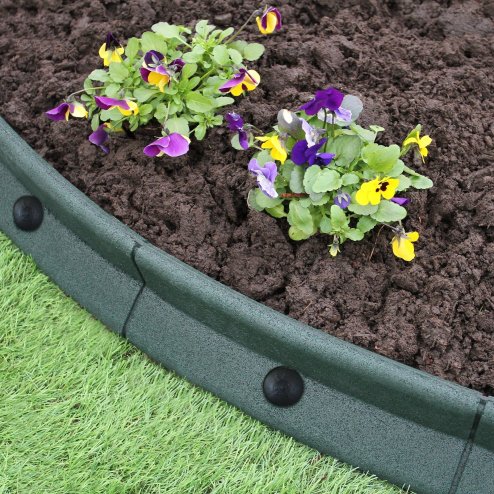 Flexible Lawn Edging Garden Border Grass Pathways Path Edge Vegetable Plot Flowerbed Raised Borders Rubber Artificial Grass Green | Pack of 26 x 1.2m