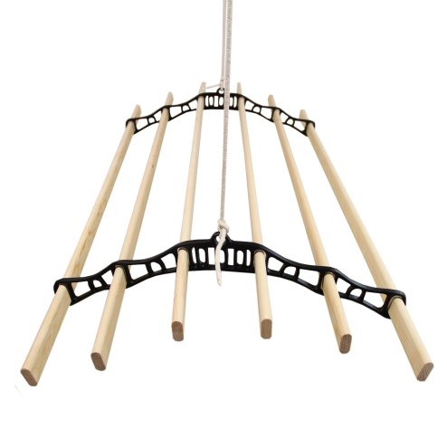 Clothes Airer Ceiling Pulley Maid Traditional Mounted Clothing Dryer 6 Lath Laundry Drying Rack Rail 2m Black