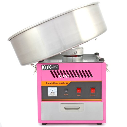 Cotton Candy Floss Machine Electric Retro Carnival Funfair Style Maker Kids Party Movie Night Sweet Gift Candyfloss Stainless Steel Hinged Bowl Thermostat