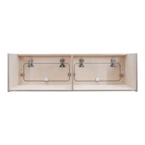 Campervan Overhead Cabinet 2 Door Top Locker Central Divider Camper Van Furniture Storage Lightweight Solid Birch Plywood Unpainted Soft Close Hinges Push Button Locks Pre Drilled Holes Fixing Kit