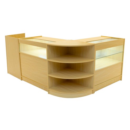 Europa LED Shop Counter Set B900, C900, TB60 & LM60 - Maple