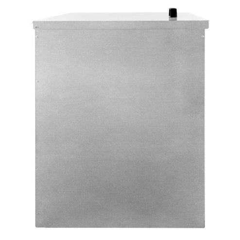 Coal Storage Bunker 500kg 772L Galvanised Steel Raised Metal Base Strengthening Bar Baffle Plate Waterproof Rust & Rodent Proof Wood Fire Sliding Door Hinged Lid Handle FREE Coal Shovel