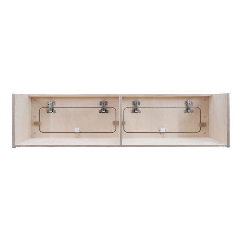 Campervan Overhead Cabinet 2 Door Top Locker Central Divider Camper Van Furniture Storage Lightweight Solid Birch Plywood Unpainted Soft Close Hinges Push Button Locks Pre Drilled Holes Fixing Kit