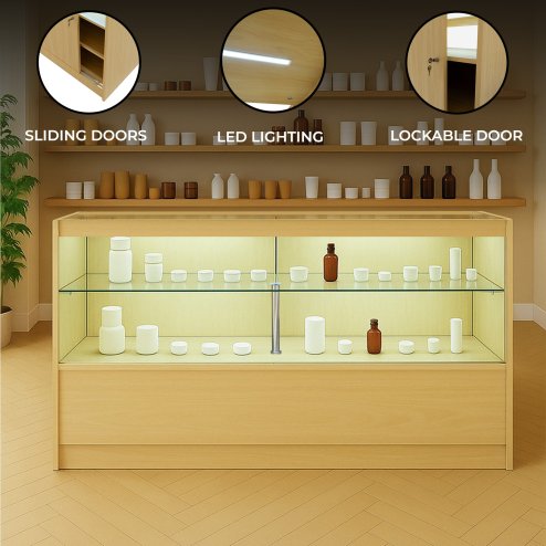 LED Retail Shop Counter C1500 - Maple